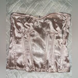 SHEIN Cream Satin Bustier